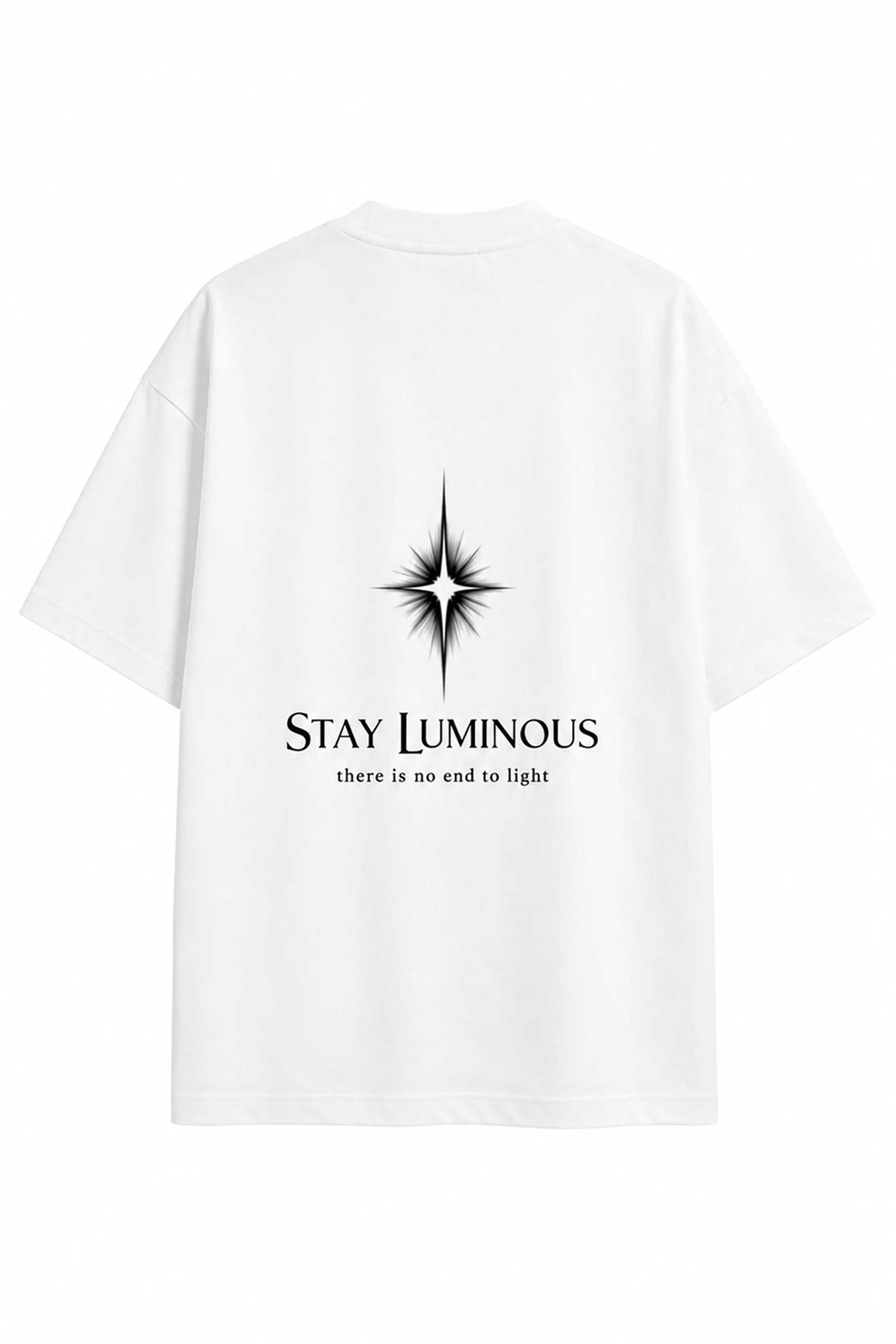 жіноча футболка oversize з принтом STAY LUMINOUS there is no end to light