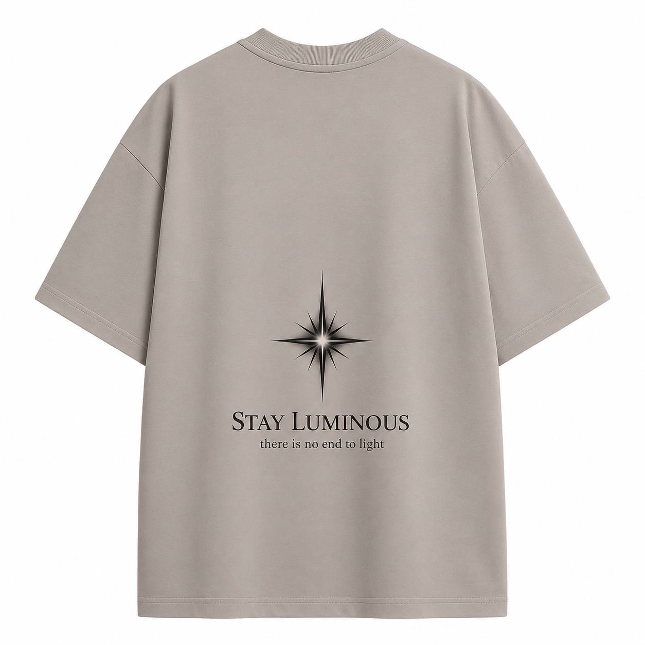 жіноча футболка oversize з принтом STAY LUMINOUS there is no end to light